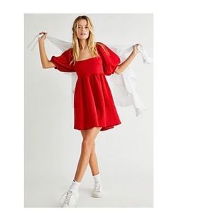 Free People Violet Mini Dress in Red